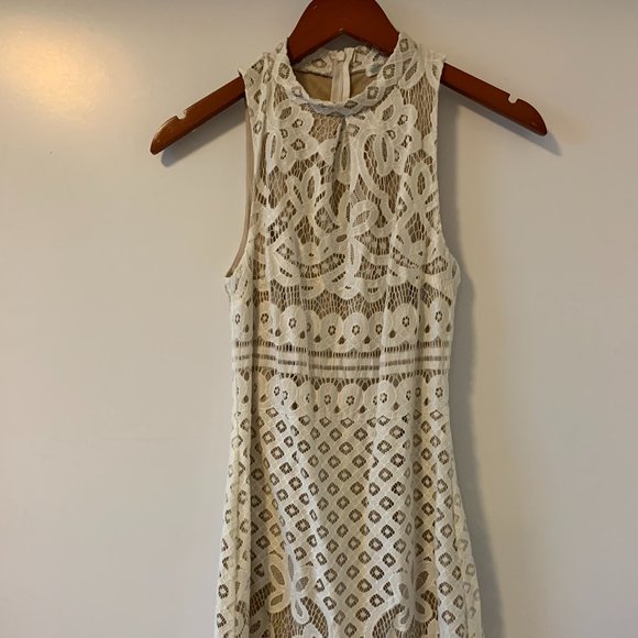 Halter Neck Lace Mini Dress - Picture 1 of 13